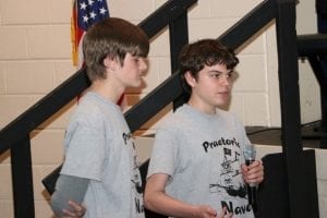 TCMS Robotics Students Dylan Youngblood and Liam King