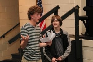 TCHS Robotics Students Connor Kelley and Alex Mullins